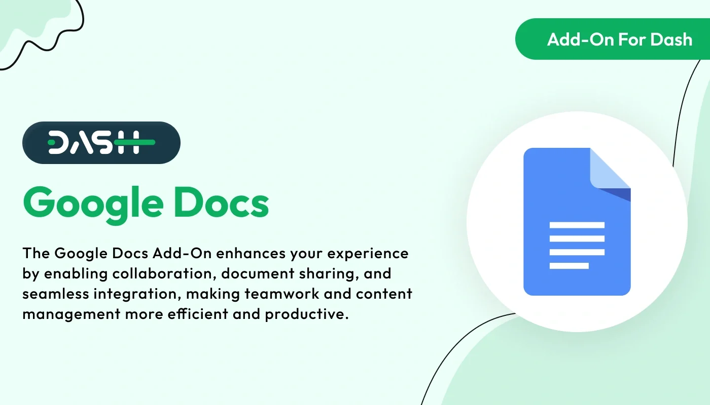Google Docs – Dash SaaS Content Management Add-On