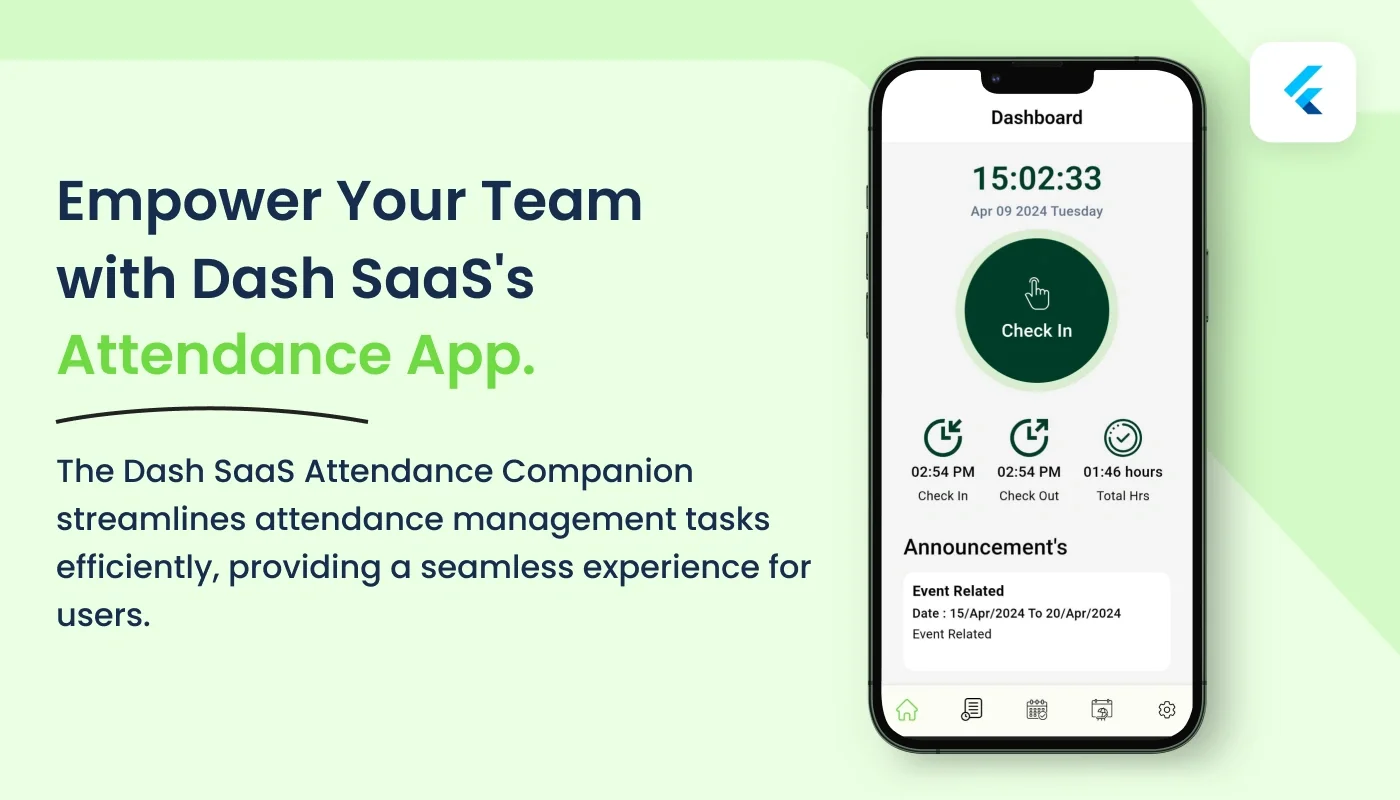 Attendance –WorkDo Dash SaaS  Mobile App Add-On