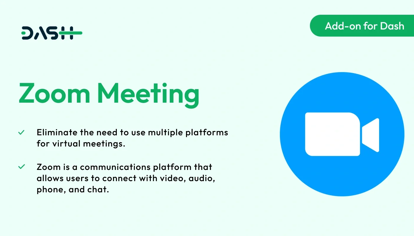 Zoom Meeting – WorkDo Dash SaaS Communication Add-On