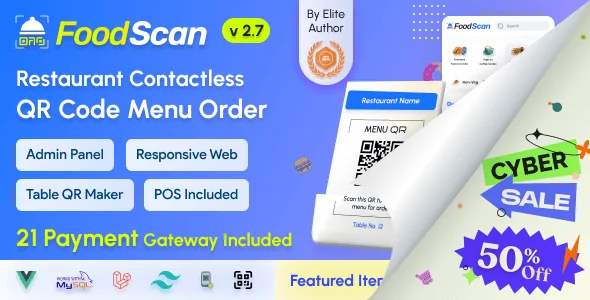 FoodScan - Qr Code Restaurant Menu Maker and Contactless Table Ordering System with Restaurant POS