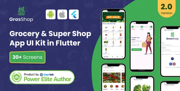 GrosShop - Grocery and SuperShop App UI Kit