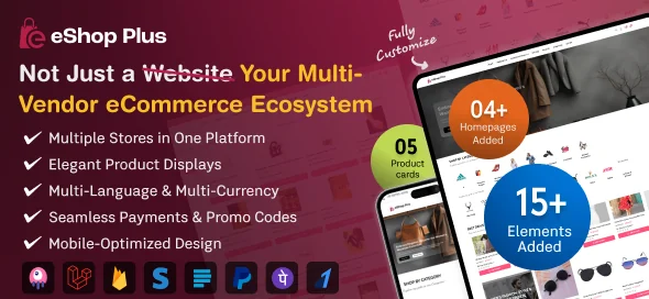 eShop Plus - Multi Vendor eCommerce, Multi Module Website in Laravel