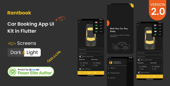 RantBook - Car Booking App UI Kit in Flutter