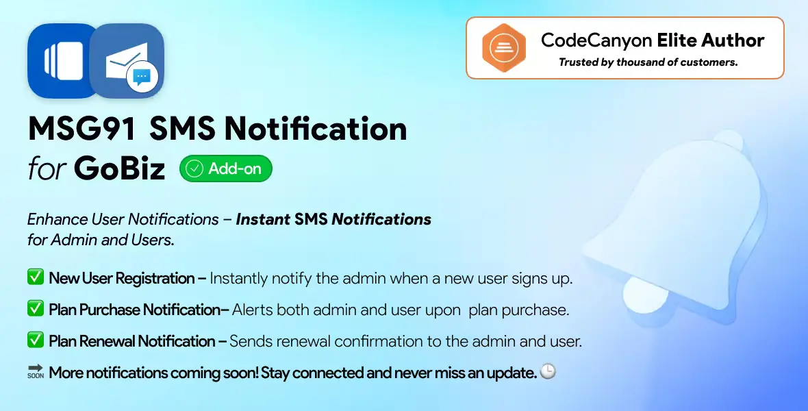 MSG91 WhatsApp Notification - vCard SaaS GoBiz
