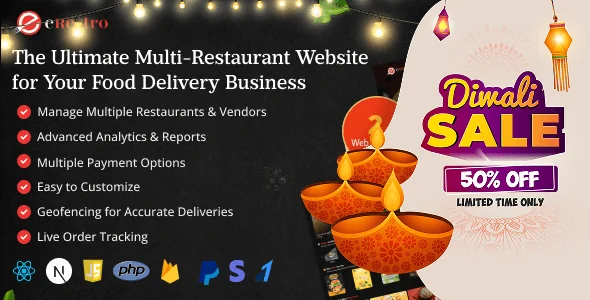 eRestro Multi Restaurant Web - Online Multi-Vendor & Restaurant Food Ordering Web App