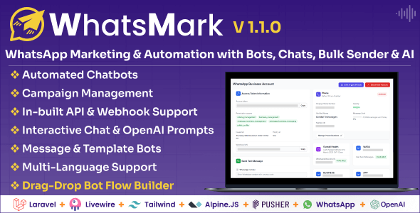 WhatsMark: WhatsApp Marketing And Automation Platform with Bots, Chats, Bulk Sender & AI