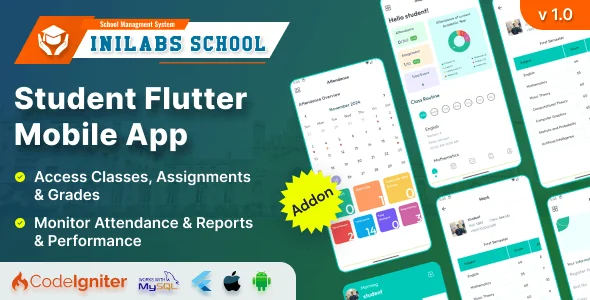 iNiLabs School Express: Student Flutter Mobile App