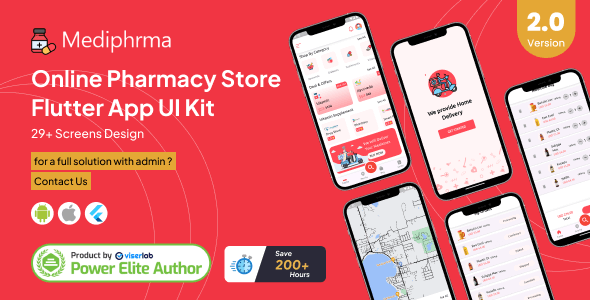 Mediphrma - Online Pharmacy Store Flutter Full App UI Kit