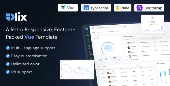 Olix - Vue JS Admin Dashboard Template