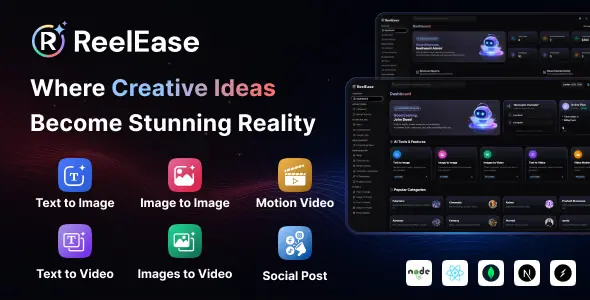Reelease - AI Social Media Automation & Content Generator SaaS Nodejs Script
