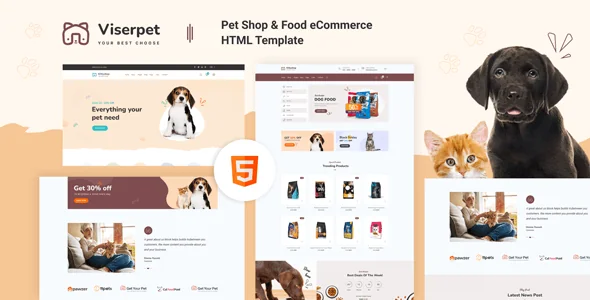 Viserpet - Pet Shop & Food eCommerce HTML Template
