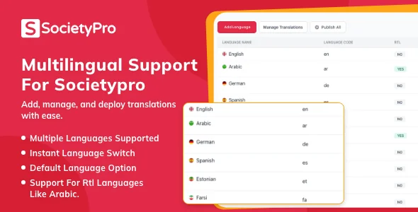 Language Pack Module for SocietyPro